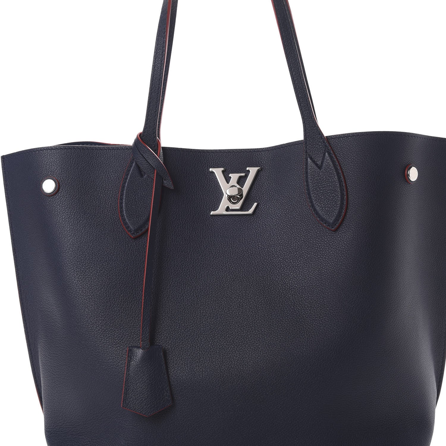 Louis Vuitton Calfskin Lockme Go Tote Marine Rouge 7 of 9
