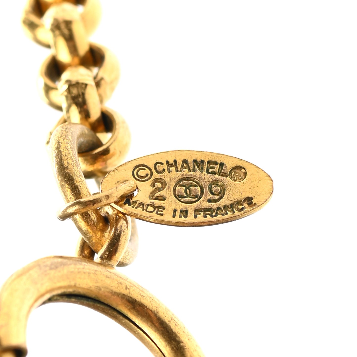 Chain CC Long Necklace Gold