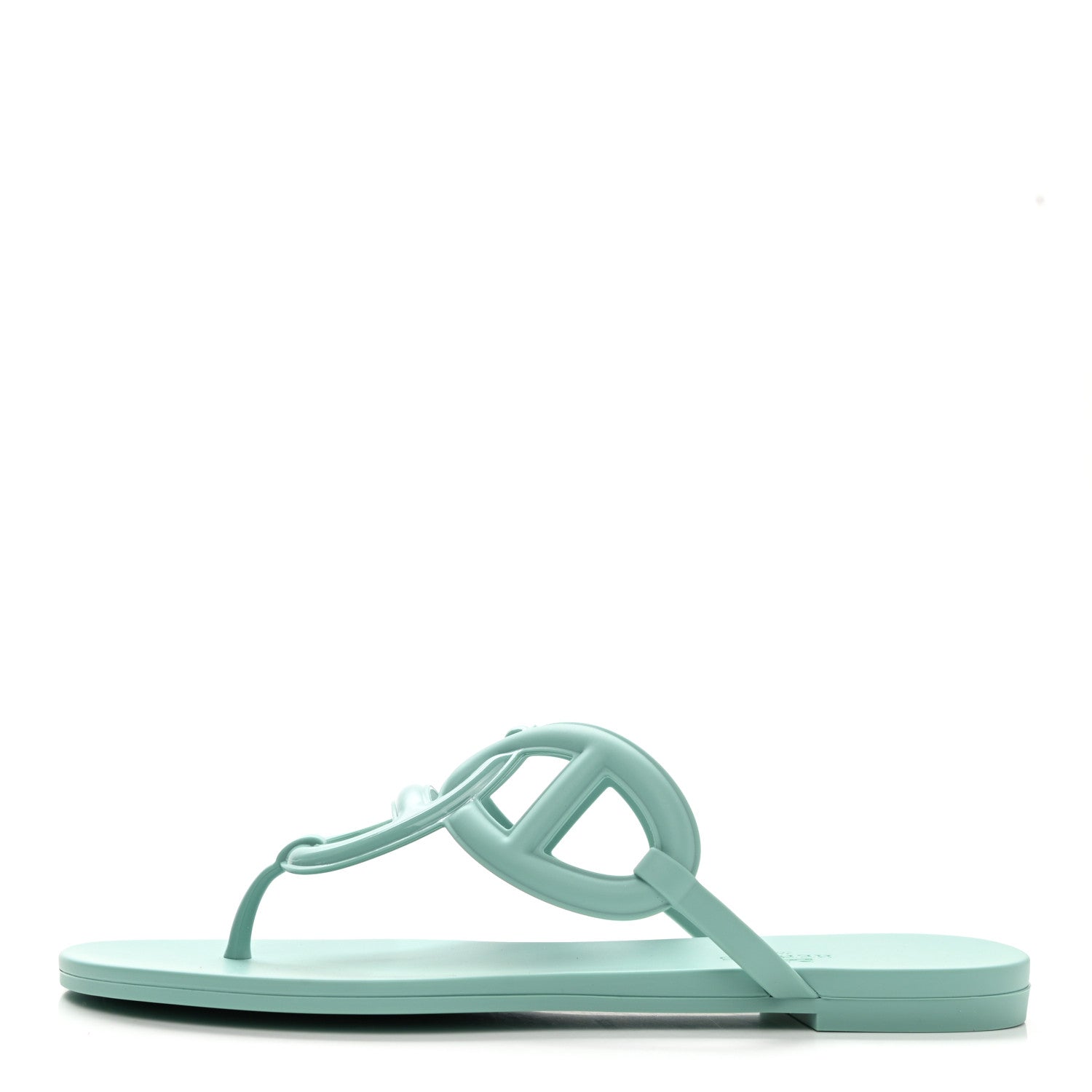 Hermes Rubber Womens Egerie Sandals 39 Vert Embrun 1 of 9