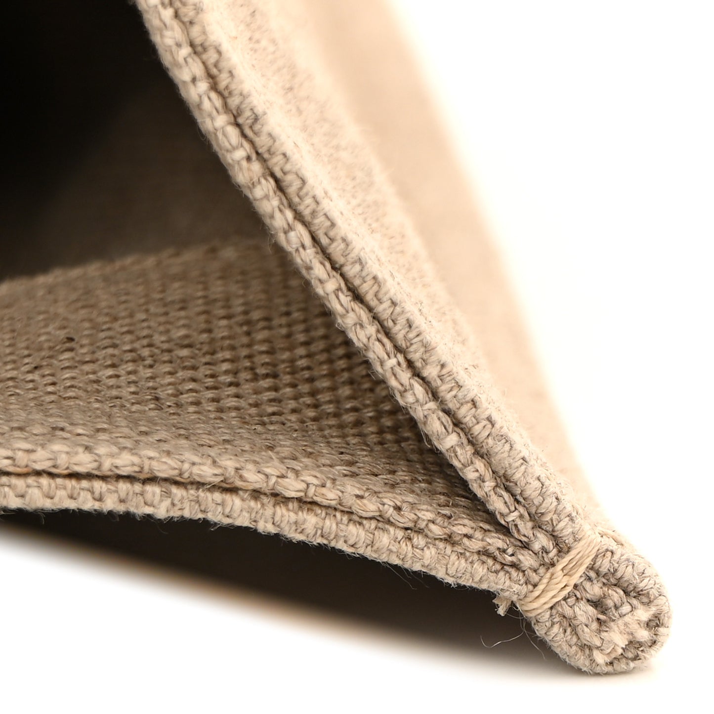 Linen Calfskin Medium Woody Ribbon Tote White Brown