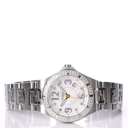 Fendi Stainless Steel Diamond Pave Bezel 28mm High Speed Quartz Watch 3 of 8