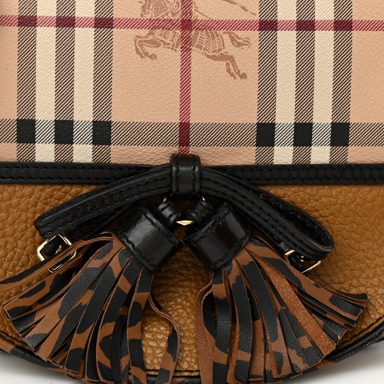 Burberry Haymarket Check Animal Print Maydown Crossbody Bag Brown 7 of 12