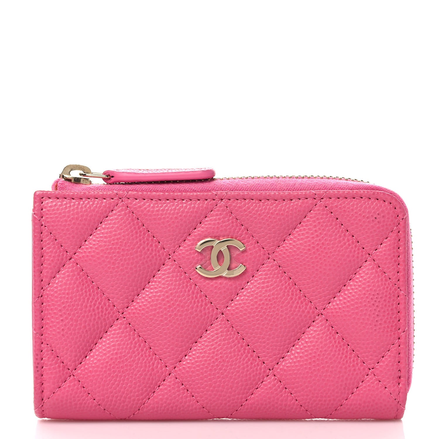 Chanel Caviar Quilted Zipped Key Holder Case Pink 3 of 9