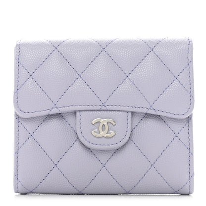 Chanel Caviar Quilted Compact Flap Wallet Light Purple 1 of 8