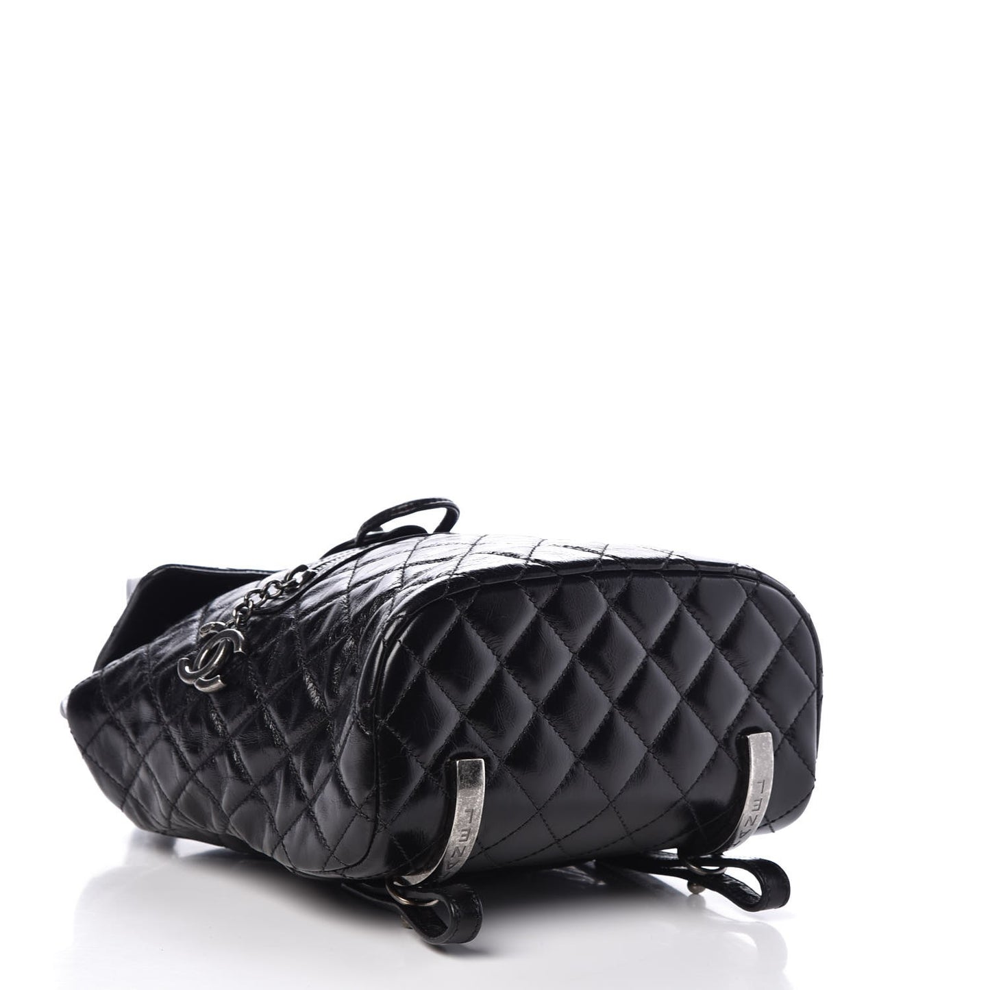Glazed Calfskin Quilted Small Salzburg Mountain Backpack Black