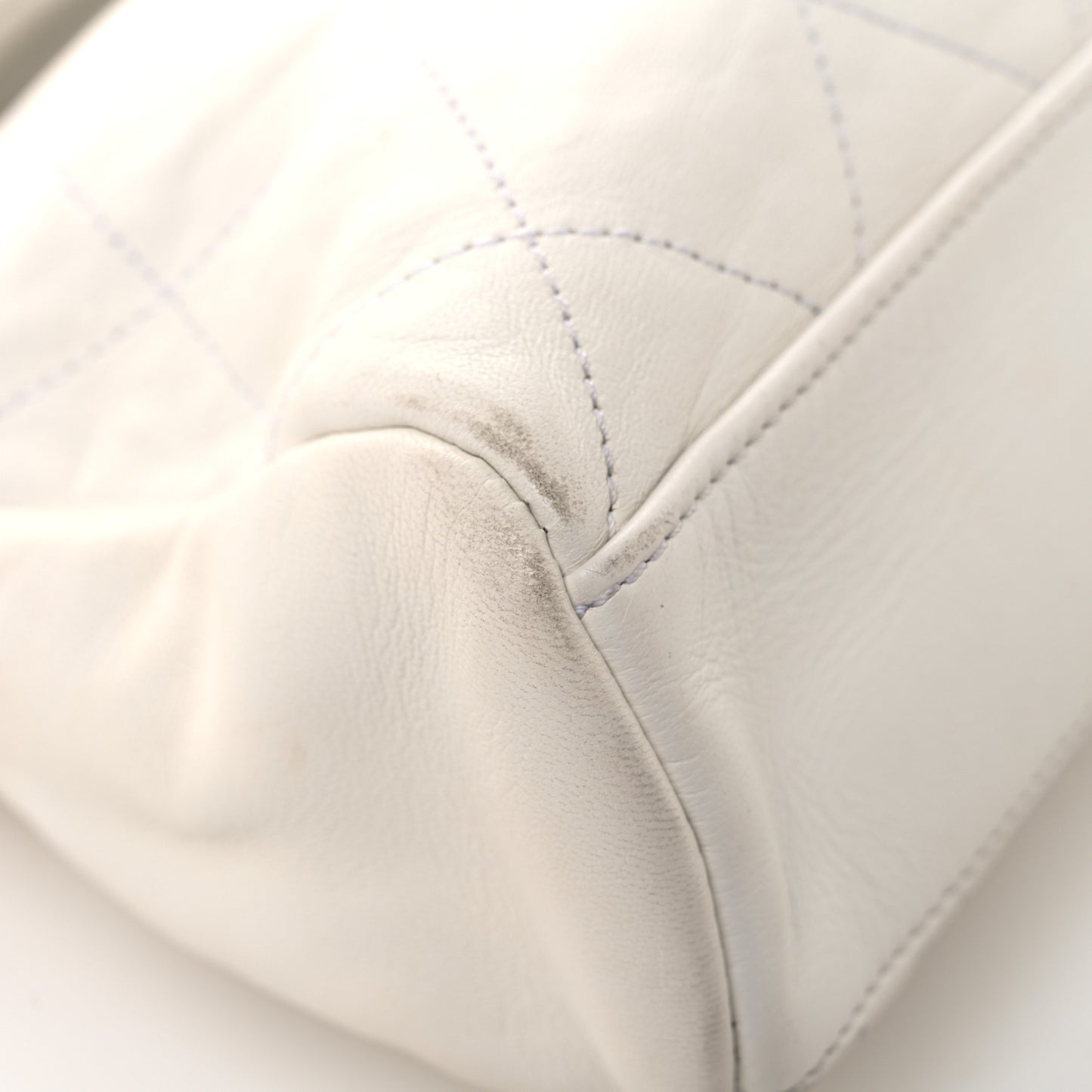 Lambskin Quilted New Lock Flap White