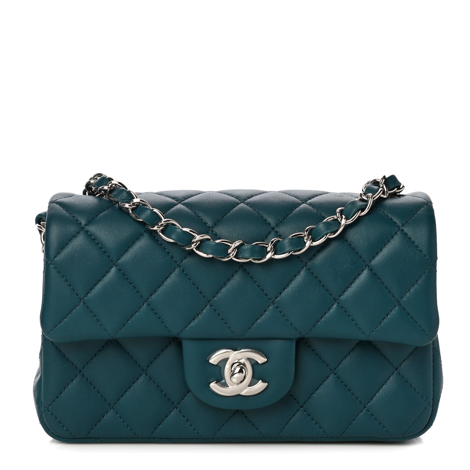 Chanel Lambskin Quilted Mini Rectangular Flap Dark Blue 1 of 11
