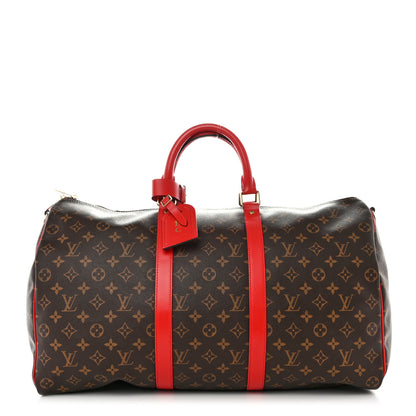 Louis Vuitton Calfskin Monogram Keepall Bandouliere 50 Coquelicot 1 of 10