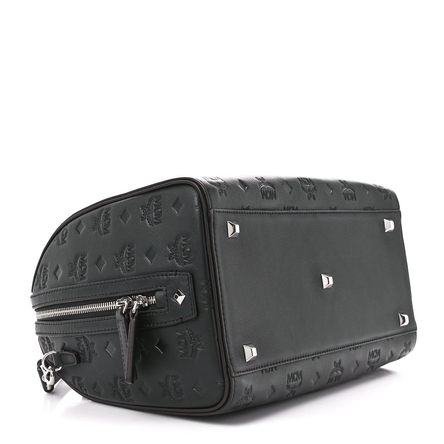 MCM Calfskin Ottomar Monogram Essential Boston Bag Black 4 of 11