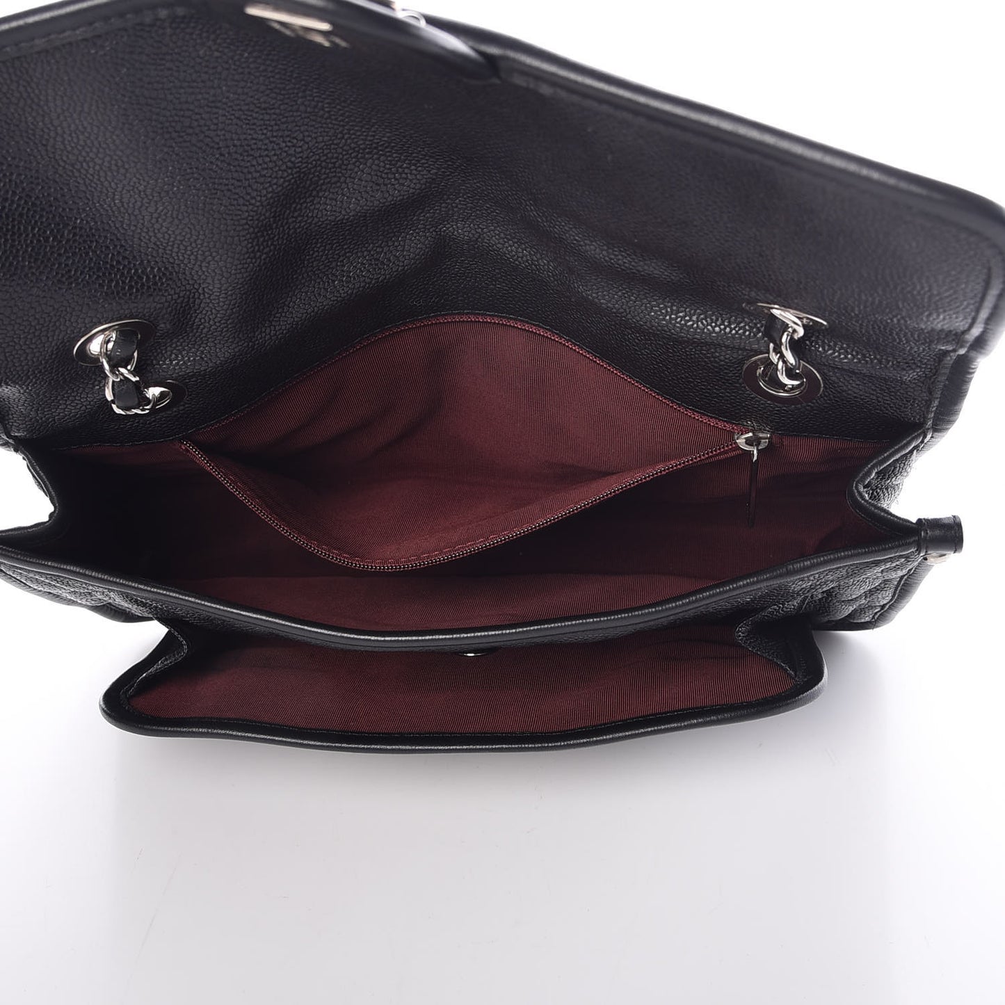 Caviar Quilted Medium French Riviera Flap Black