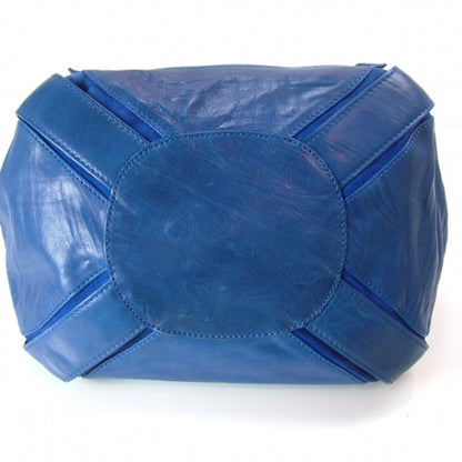 Jimmy Choo Leather Suede MAHALA Tote Purse Bag Blue 4 of 12