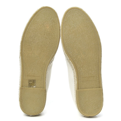 Saint Laurent Canvas Elba Logo Embroidered Espadrilles 41.5 Panna 5 of 9
