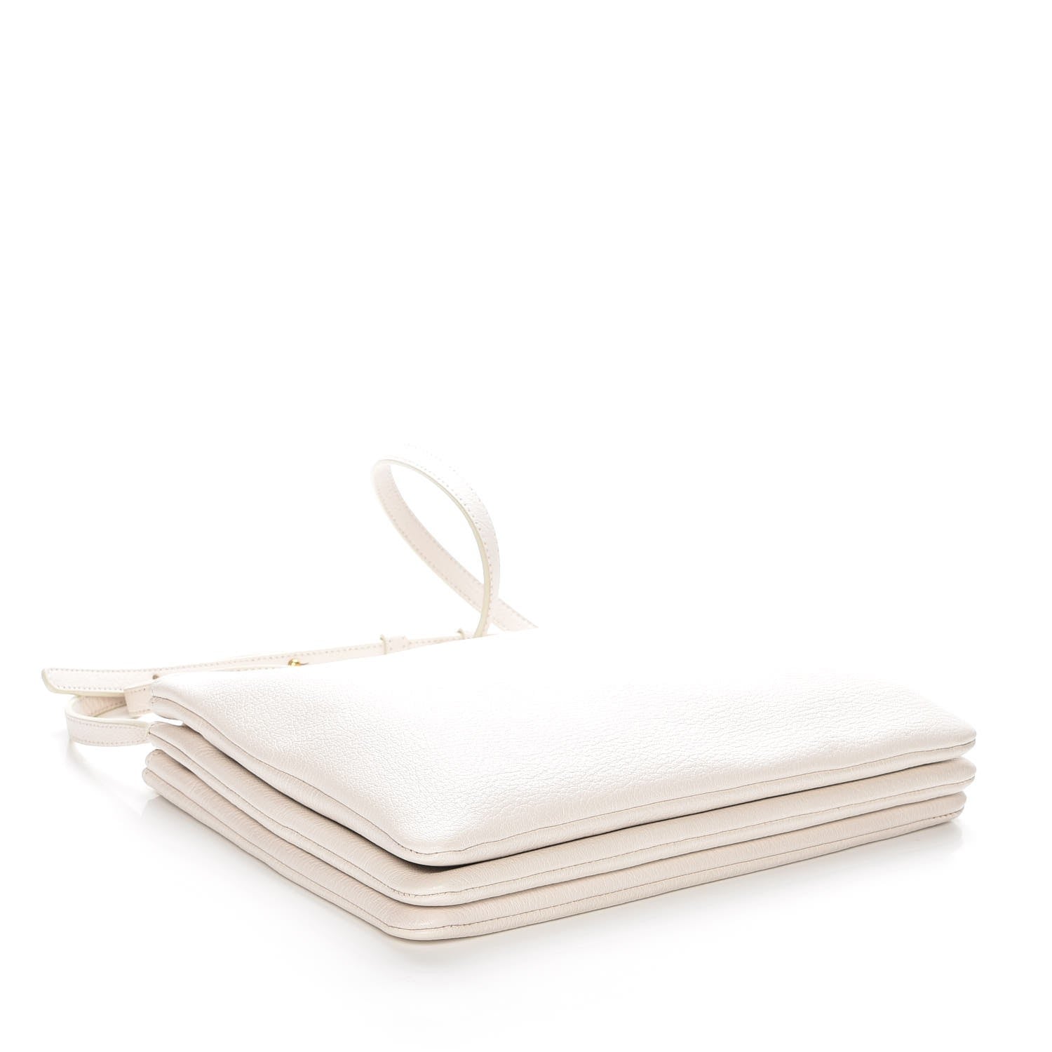 Celine Goatskin Large Trio Crossbody Bag White 4 of 10
