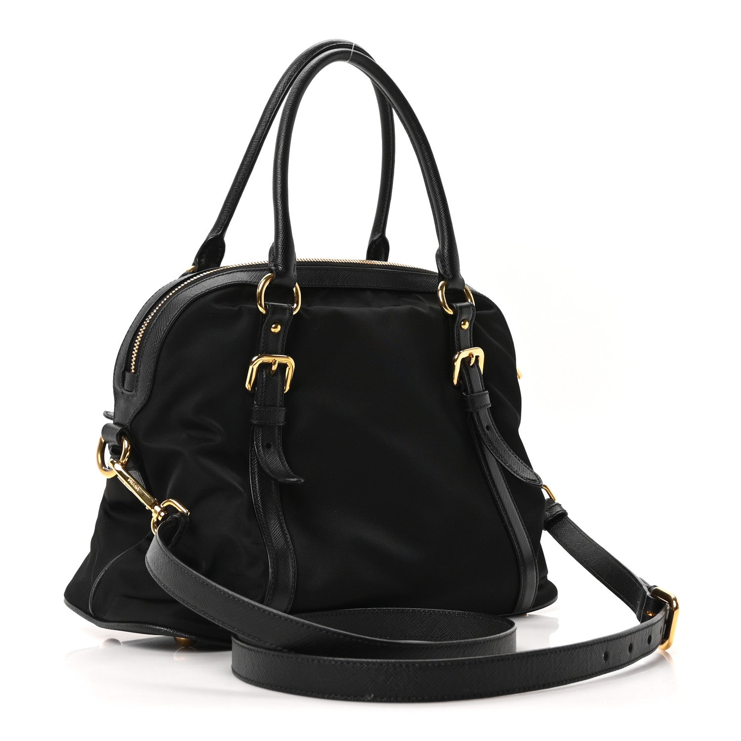Prada Tessuto Nylon Saffiano Small Tote Black 3 of 9