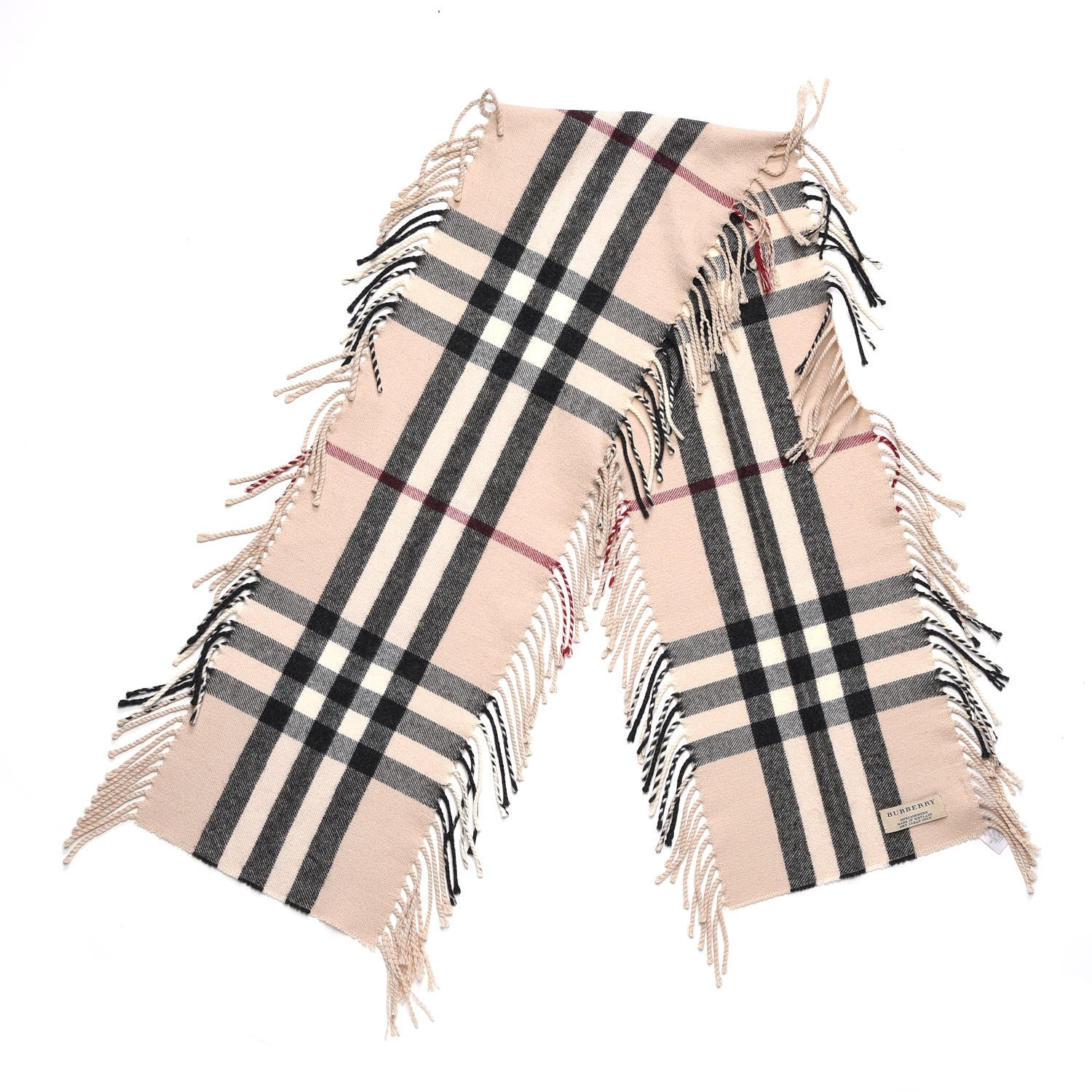 Burberry Cashmere House Check Fringe Scarf Stone 3 of 6