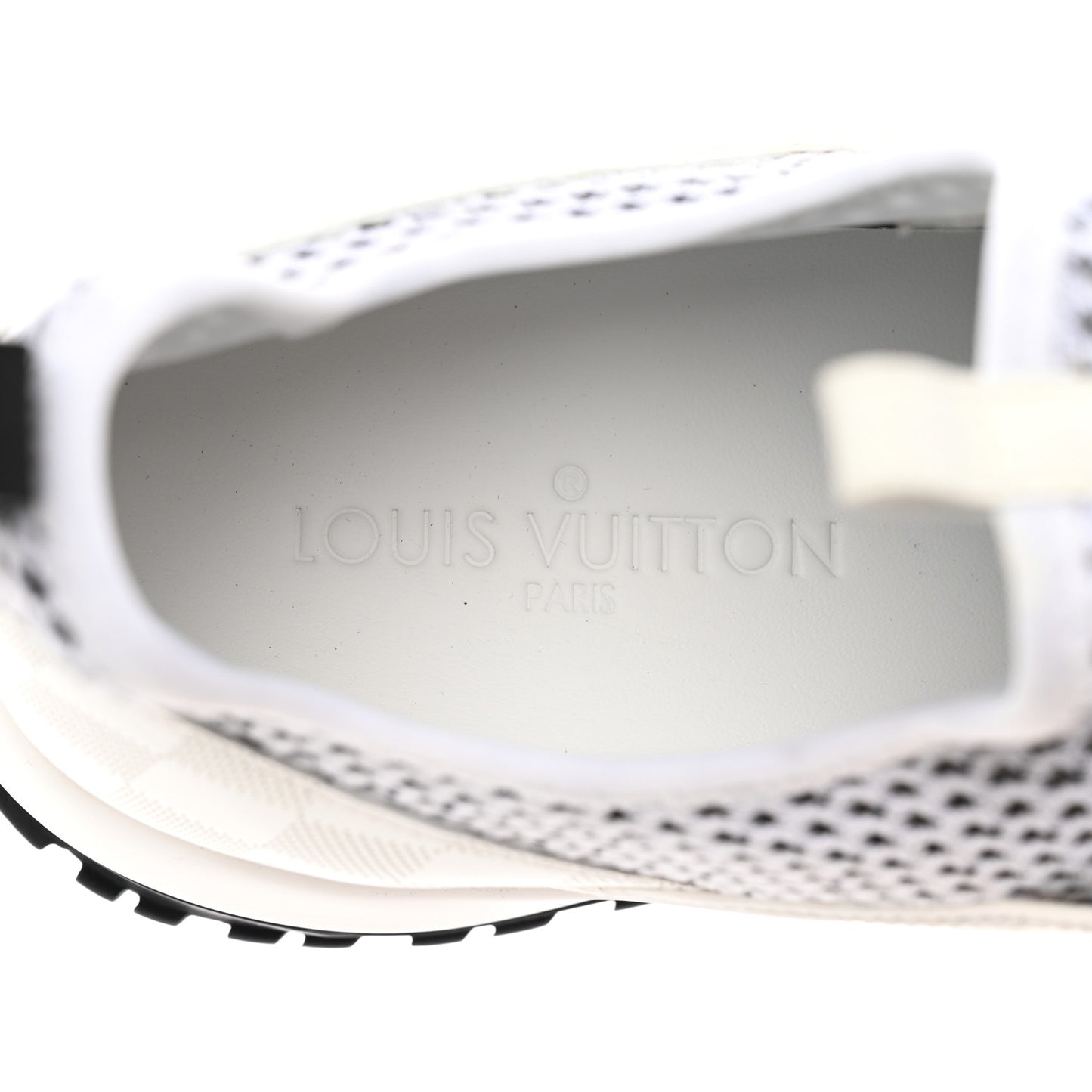 Mesh Calfskin Damier Embossed Fuel Power Sneakers 11 White