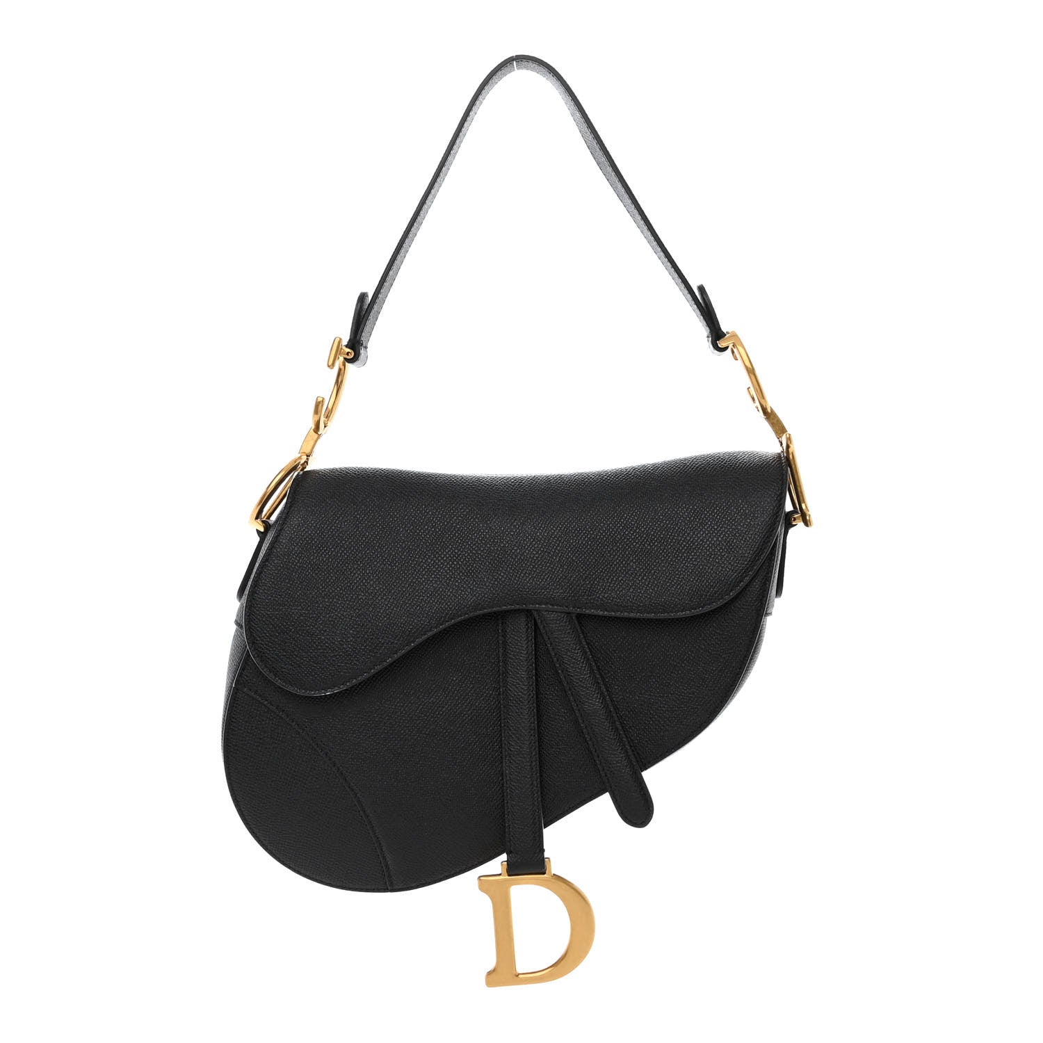 Christian Dior Grained Calfskin Saddle Bag Black 1 of 11
