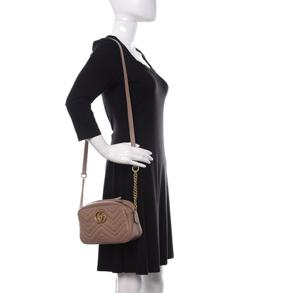Gucci Calfskin Matelasse Small GG Marmont Chain Shoulder Bag Porcelain Rose 2 of 12