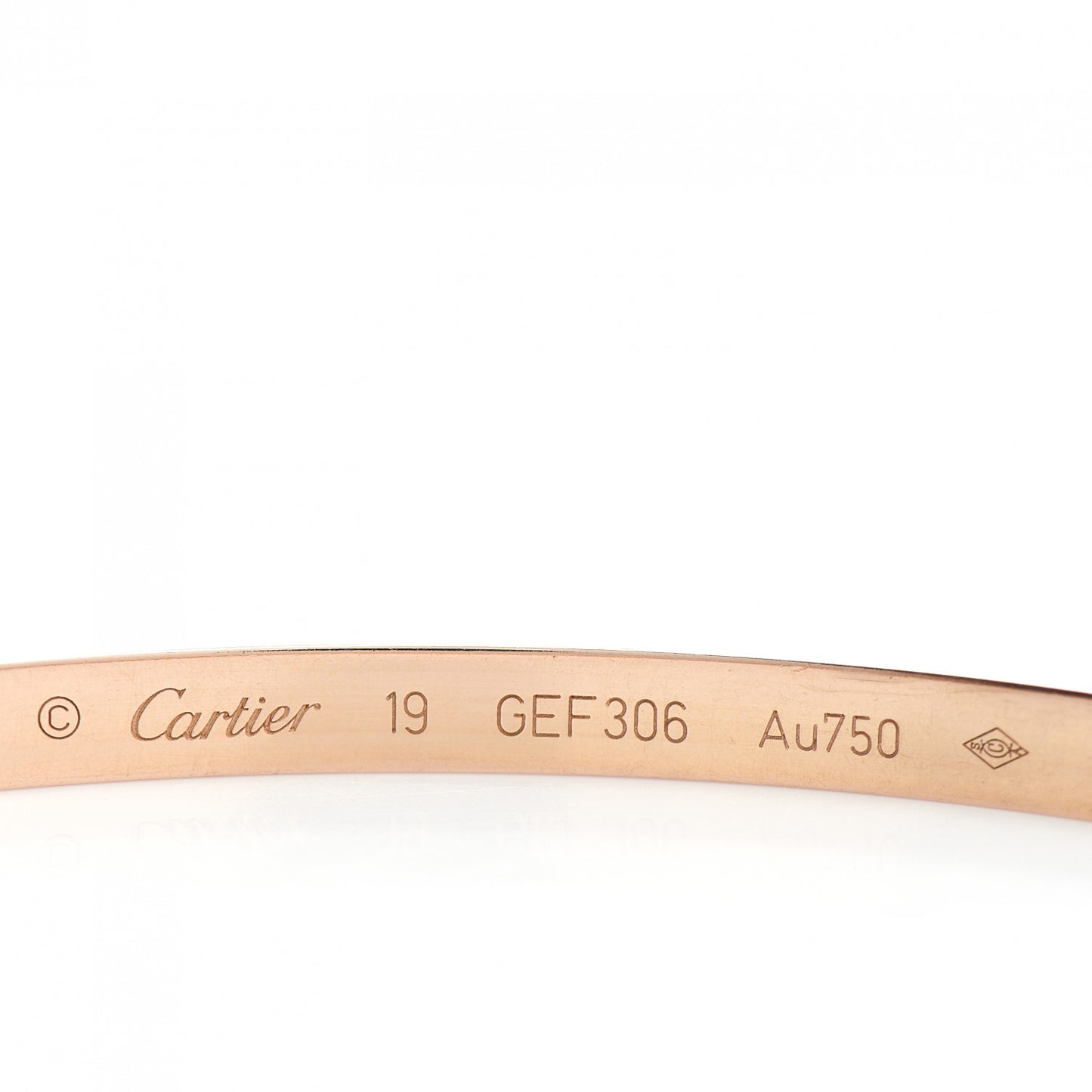 18K Pink Gold Diamond Small LOVE Paved Bracelet 19
