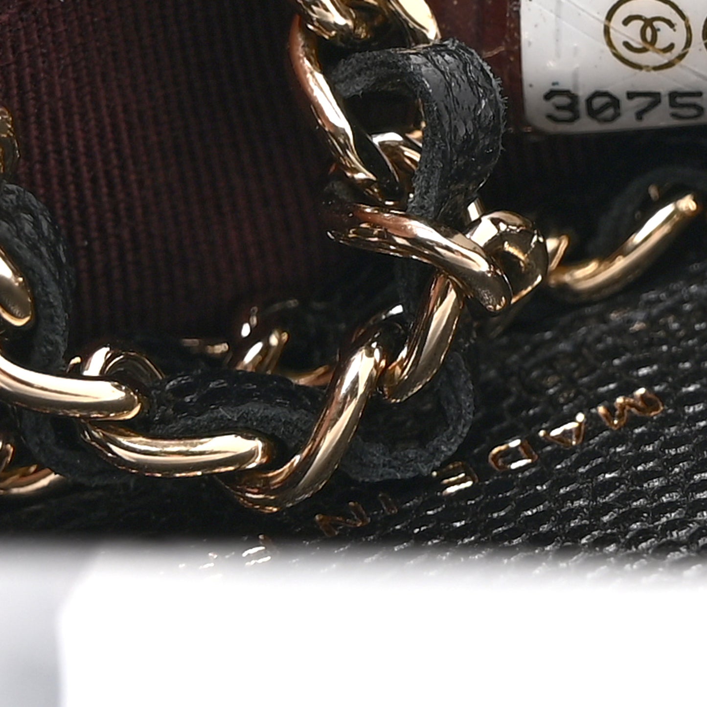 Caviar Quilted Mini Chain Belt Bag Black