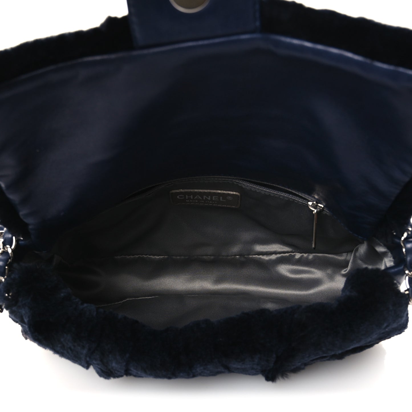 Lapin Rabbit Fur Flap Blue