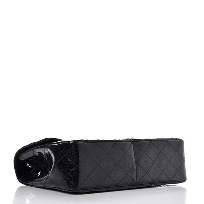 Chanel Patent Quilted Sparkle Glitter Jumbo Single Flap Black 5 of 10