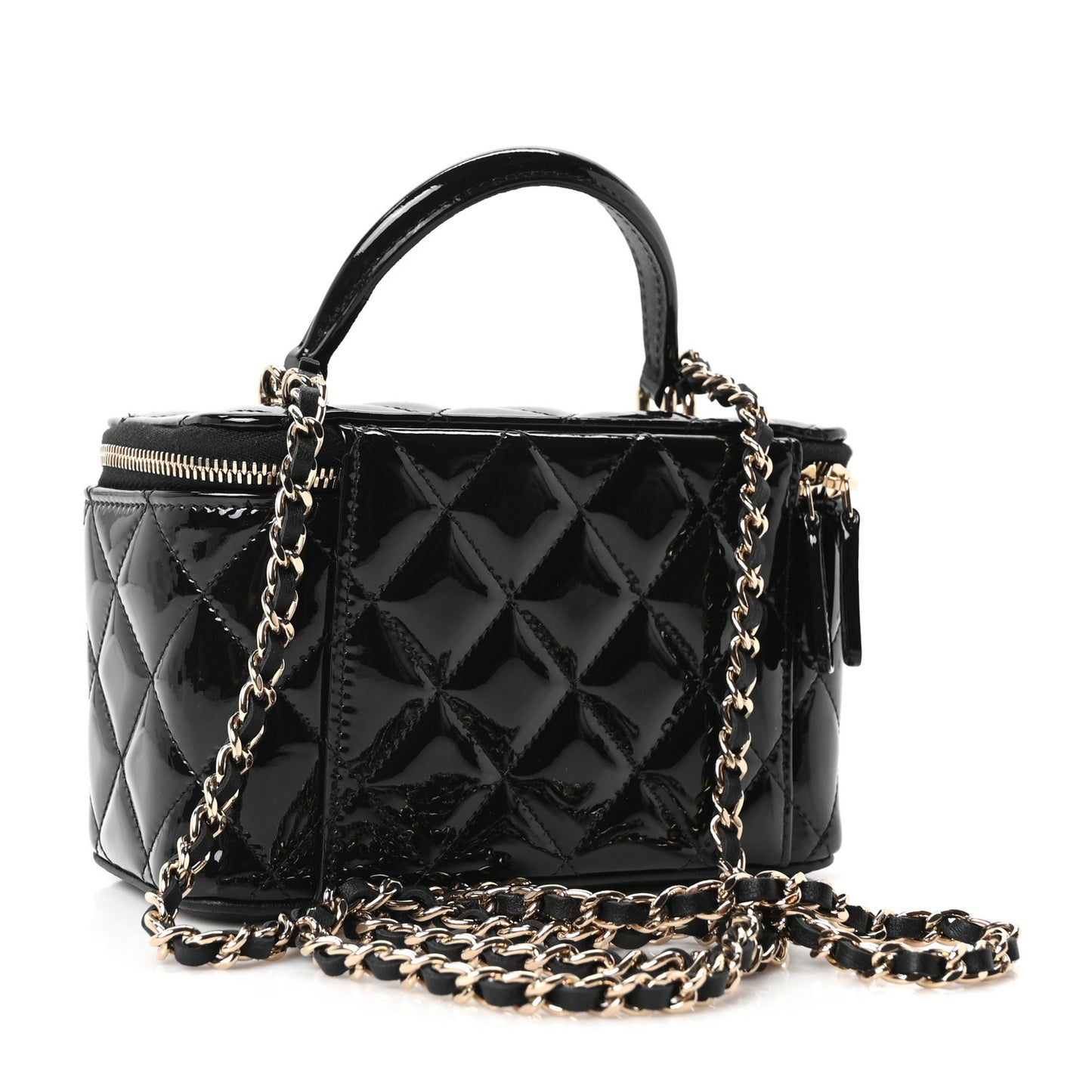Patent Quilted Pick Me Up Vanity Case Black