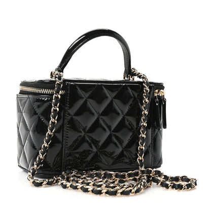 Chanel Patent Quilted Pick Me Up Vanity Case Black 2 of 9