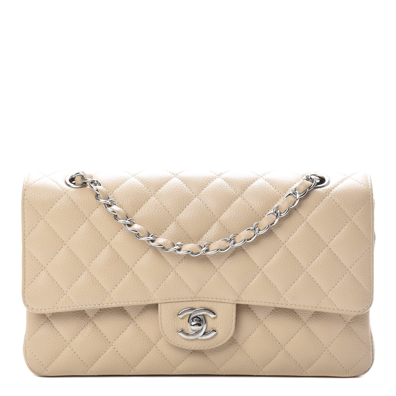 Chanel Caviar Quilted Medium Double Flap Beige Clair 1 of 16