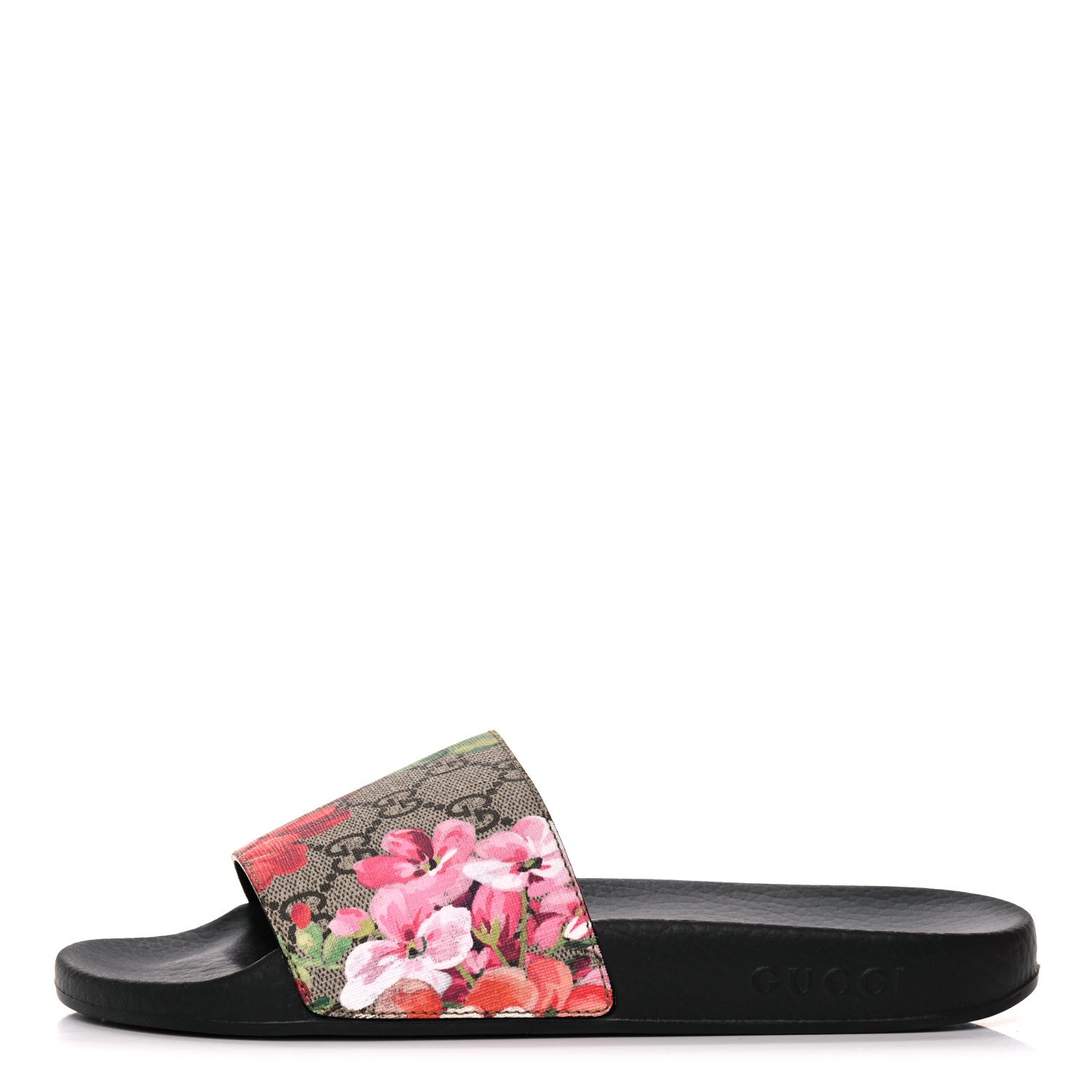 Gucci GG Supreme Monogram Blooms Slide Sandals 38 Beige Multicolor 1 of 7