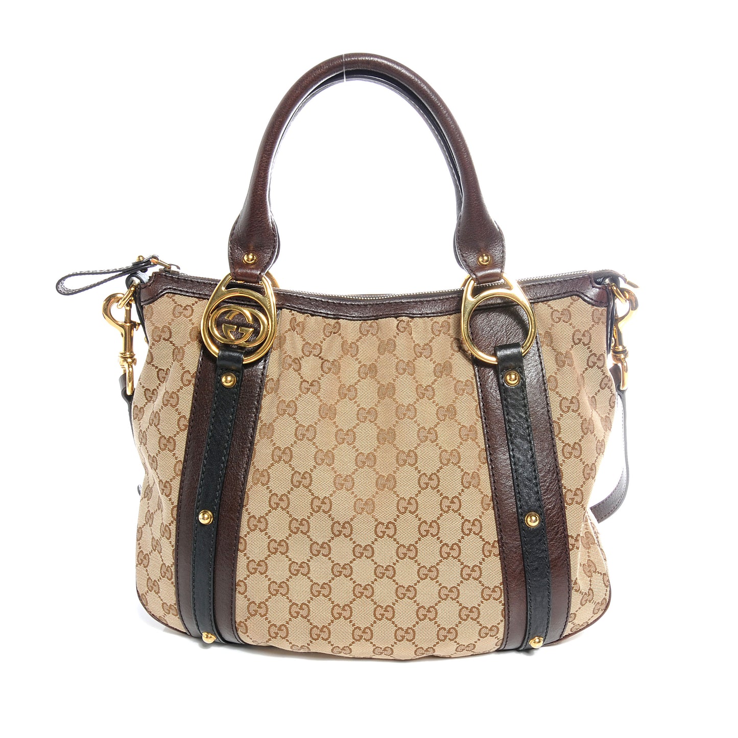 Monogram Interlocking G Tote Dark Brown
