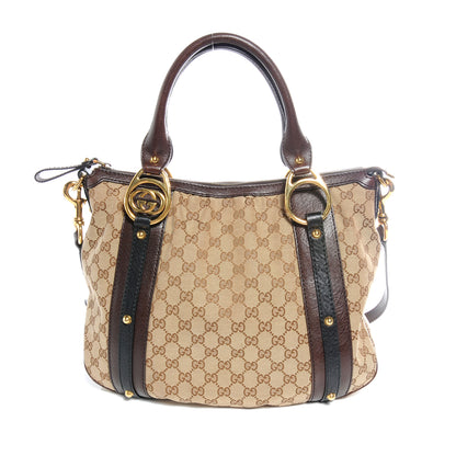 Gucci Monogram Interlocking G Tote Dark Brown 1 of 9