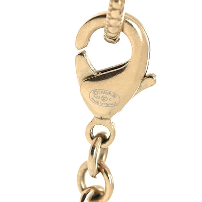 Chanel Metal Strass Pearl Lipstick Pendant Necklace Pink Gold 5 of 6