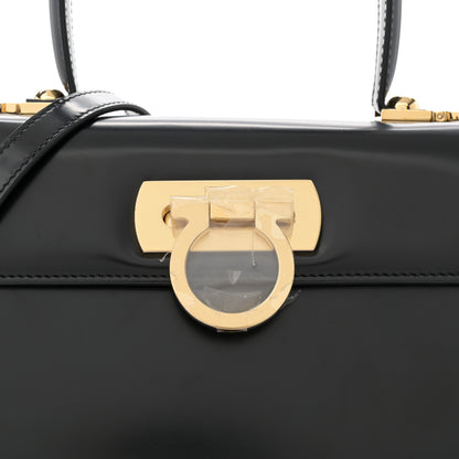 Salvatore Ferragamo Brushed Off Calfskin Medium Iconic Top Handle Black 8 of 12