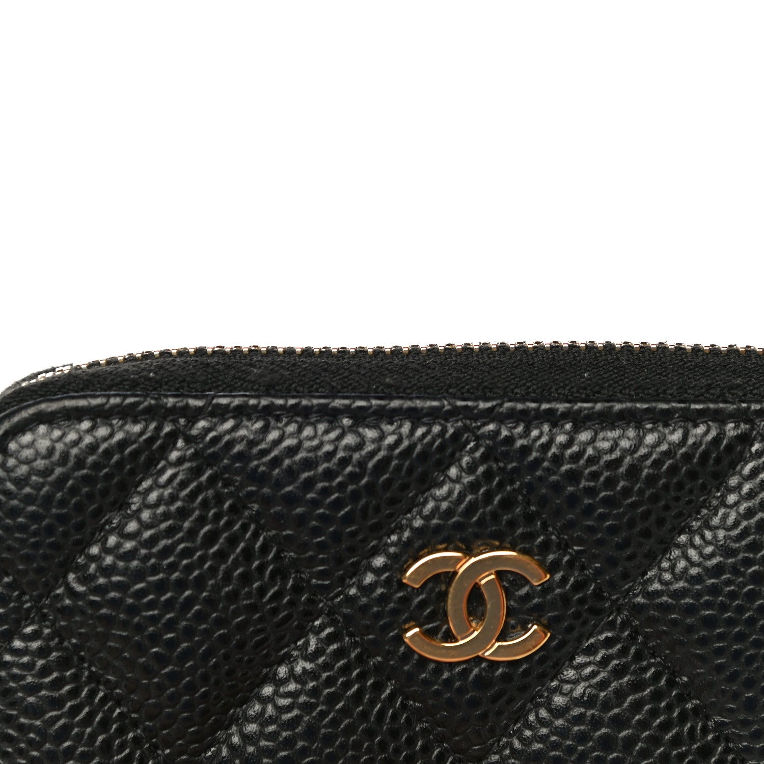 Chanel Caviar Quilted Zip Coin Purse Black 12 of 14