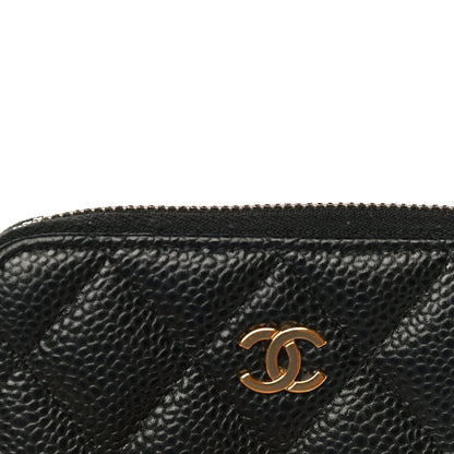 Chanel Caviar Quilted Zip Coin Purse Black 12 of 14