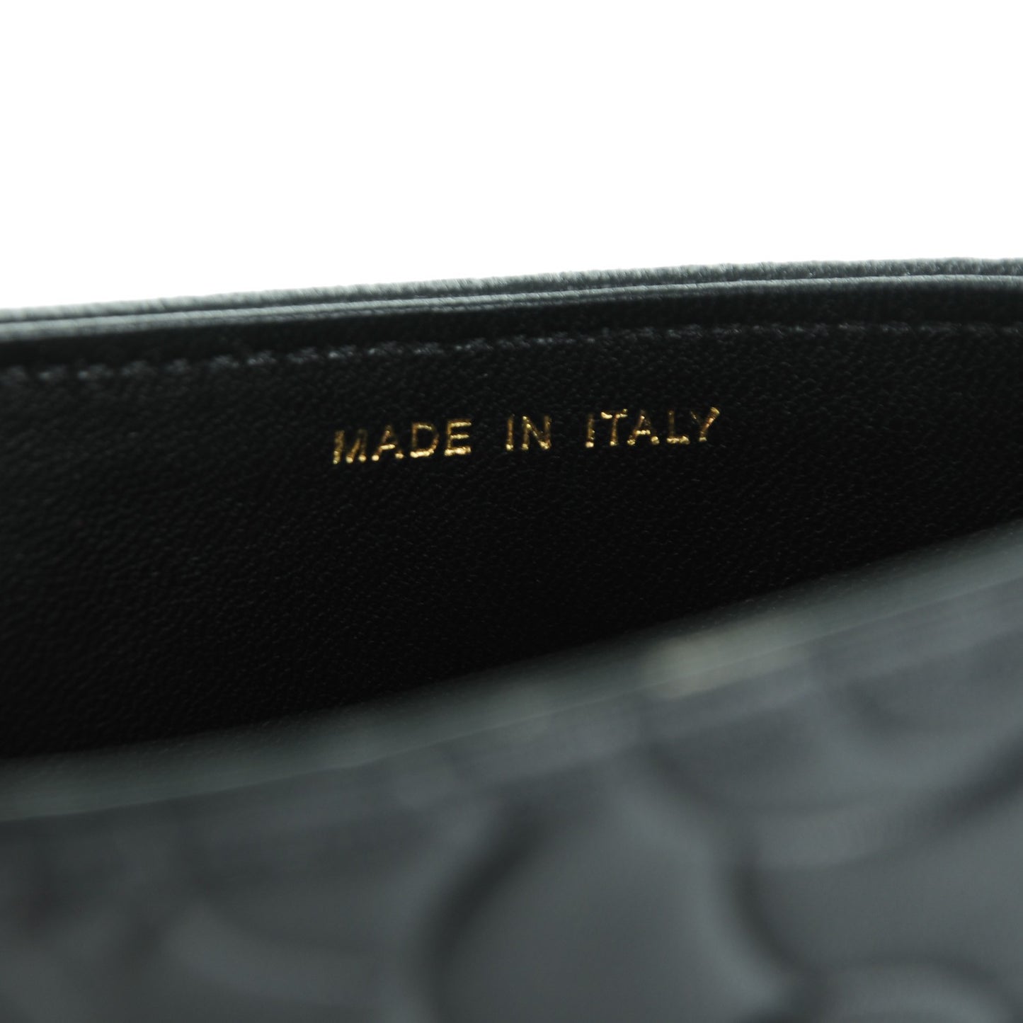 Lambskin Camellia Embossed iPad Case Black