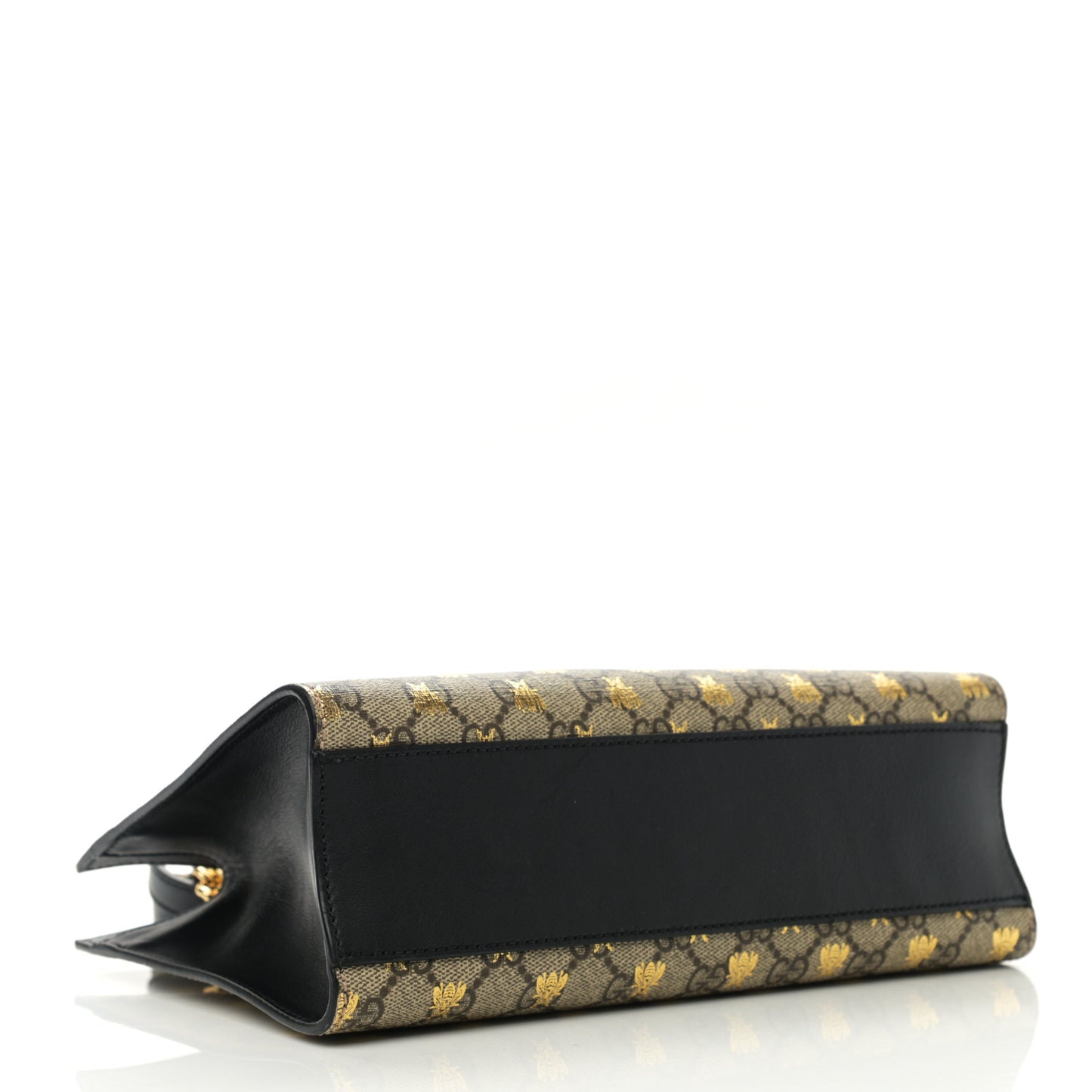 GG Supreme Monogram Bees Small Padlock Tote Beige Oro Black