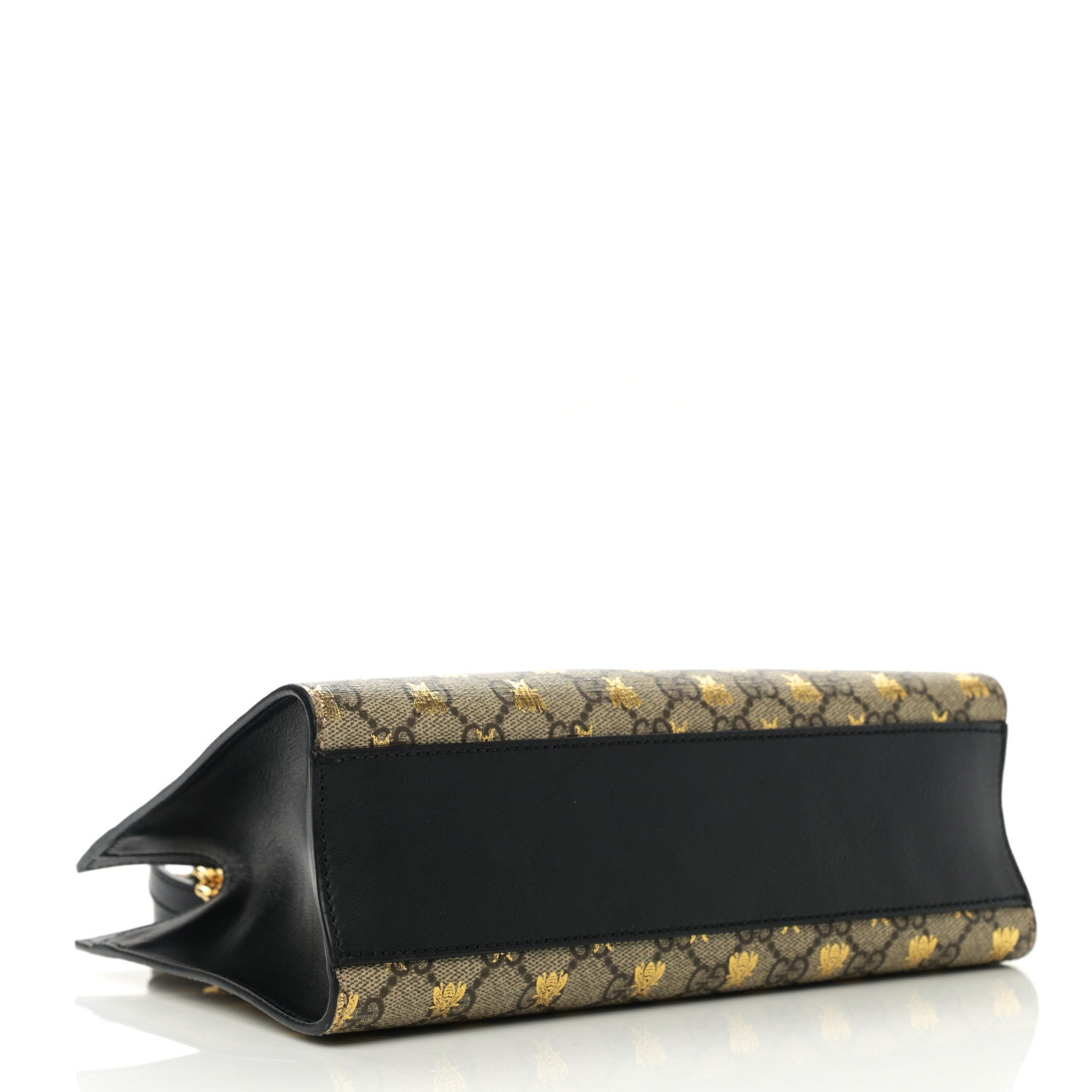 Gucci GG Supreme Monogram Bees Small Padlock Tote Beige Oro Black 4 of 11