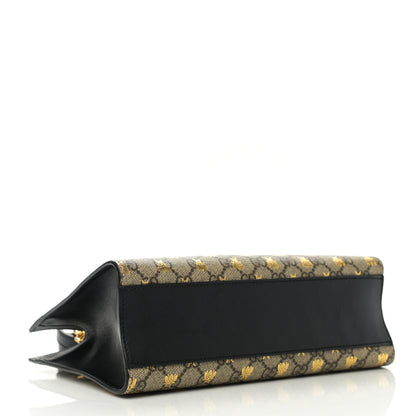 Gucci GG Supreme Monogram Bees Small Padlock Tote Beige Oro Black 4 of 11