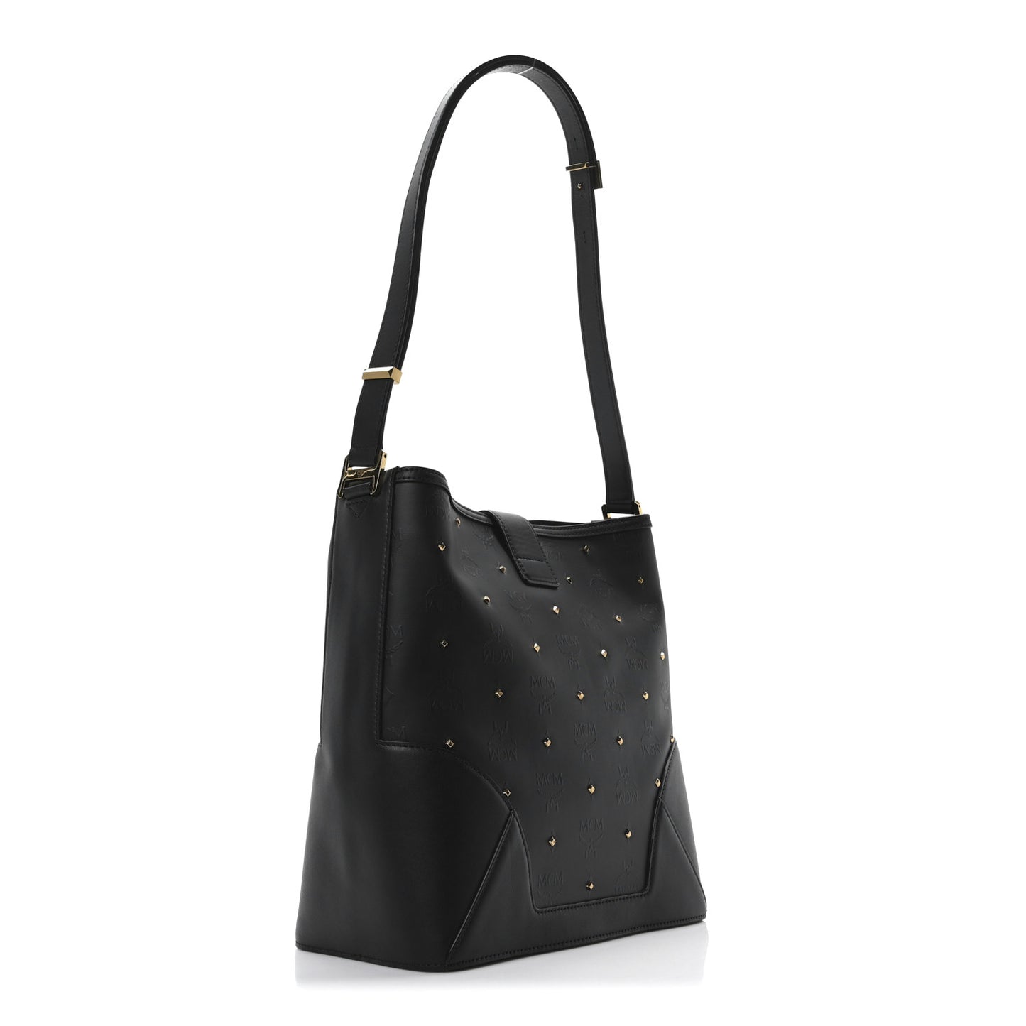 Coated Canvas Claudia Studs Crossbody Bag Black