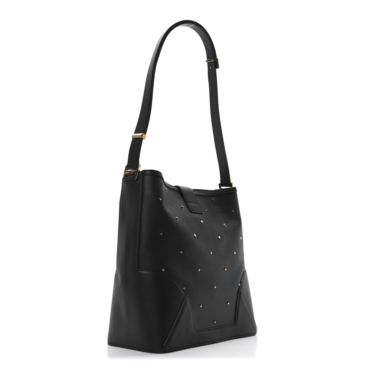 MCM Coated Canvas Claudia Studs Crossbody Bag Black 3 of 9