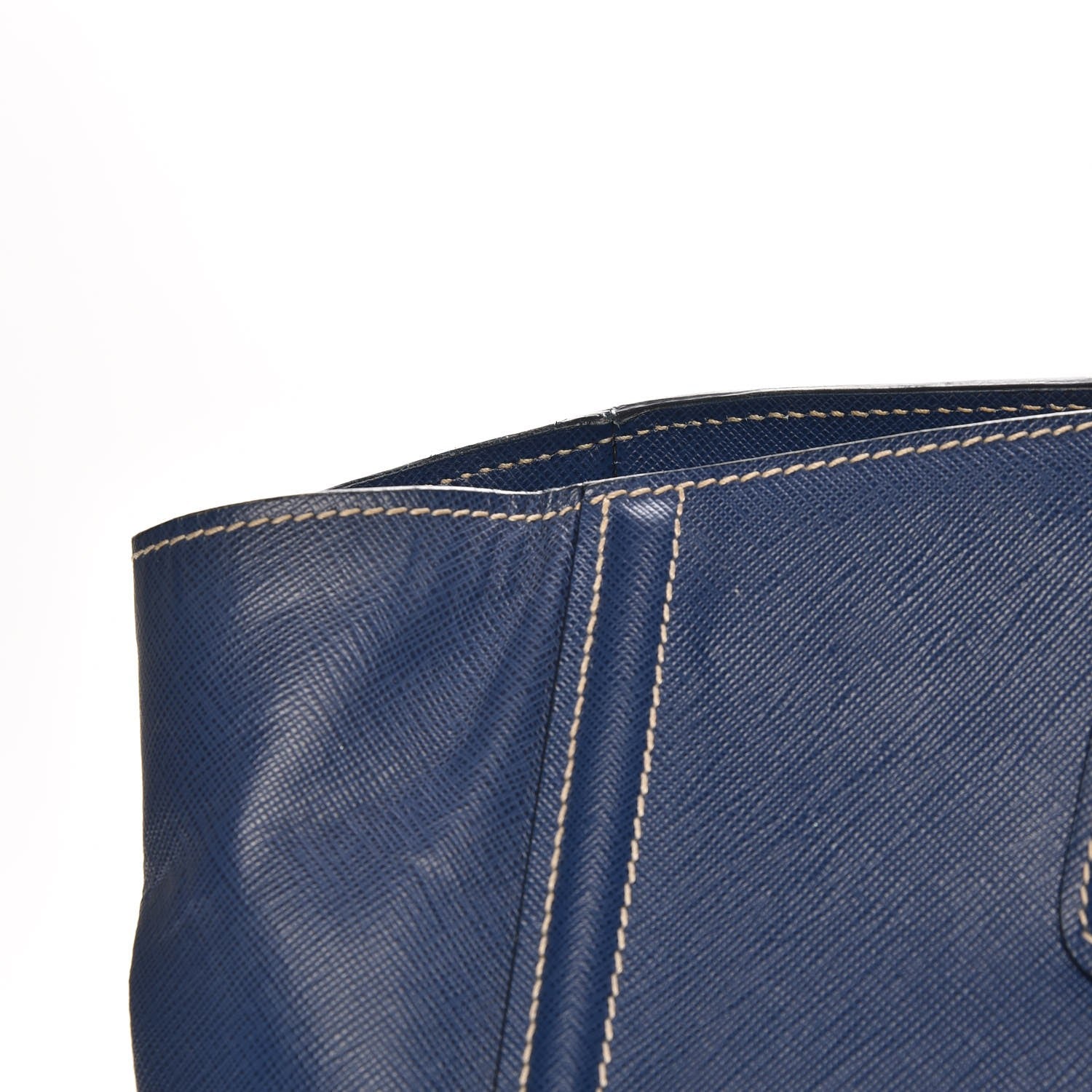 Prada Saffiano Bi-Color Tote Bleuette Turchese 8 of 12