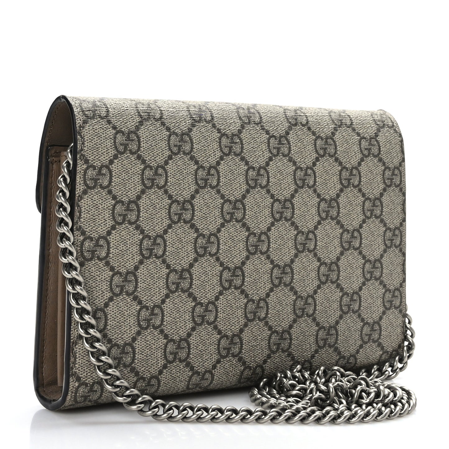 GG Supreme Monogram Mini Dionysus Chain Wallet Beige Taupe