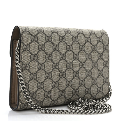 Gucci GG Supreme Monogram Mini Dionysus Chain Wallet Beige Taupe 3 of 8