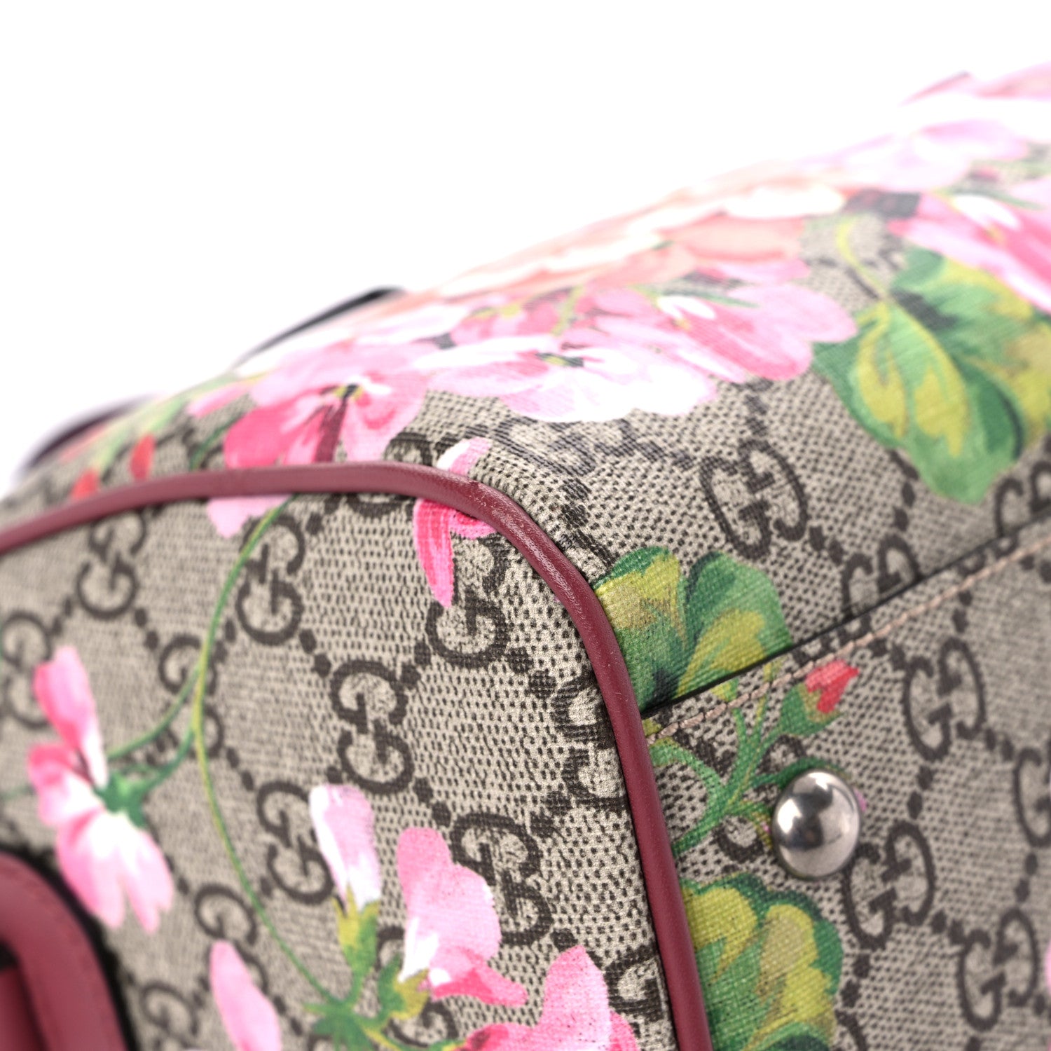 Gucci GG Supreme Monogram Blooms Small Boston Beige Multicolor Dry Rose 8 of 13
