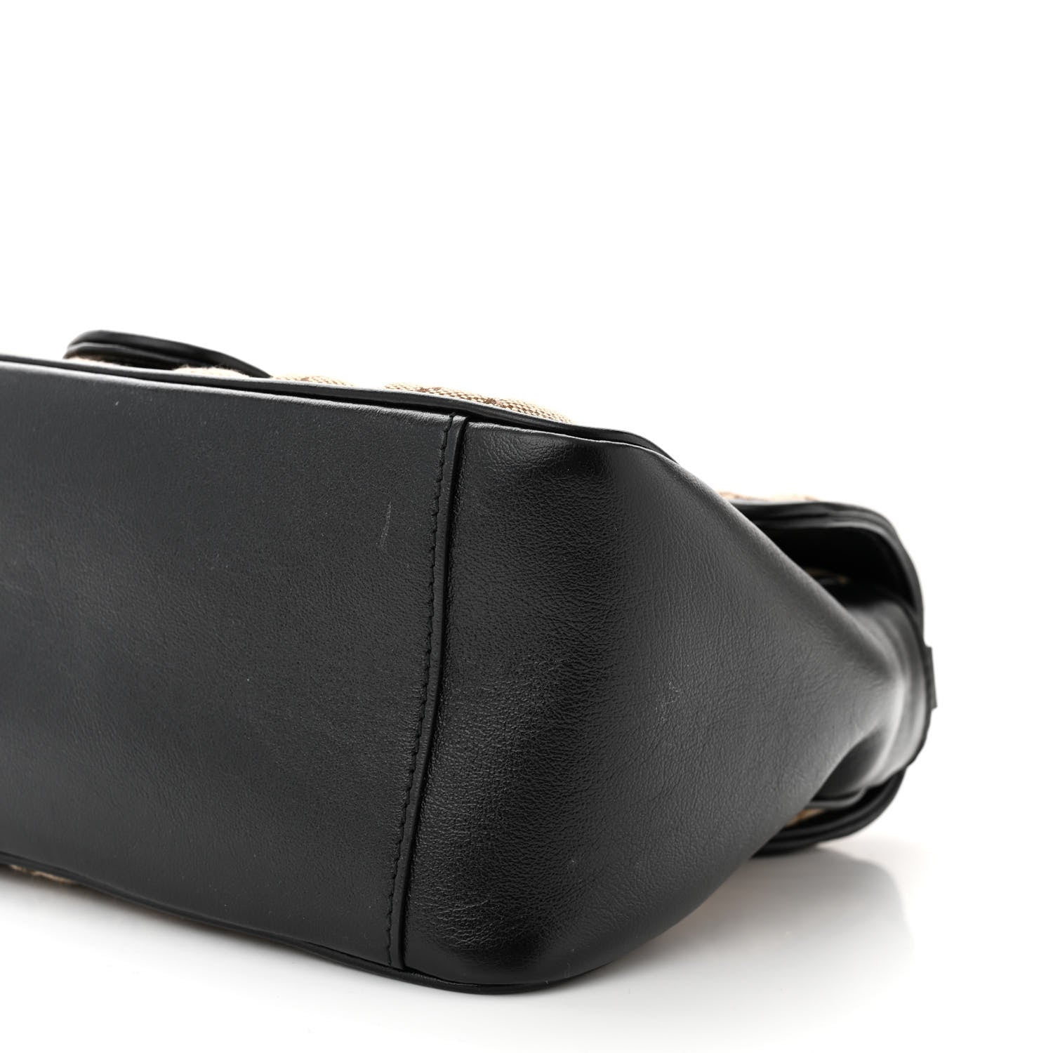 Gucci Monogram Azalea Calfskin Matelasse Diagonal Small GG Marmont Top Handle Shoulder Bag Beige Ebony Black 10 of 10