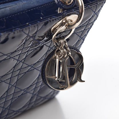Christian Dior Patent Cannage Medium Lady Dior Navy Blue 11 of 11