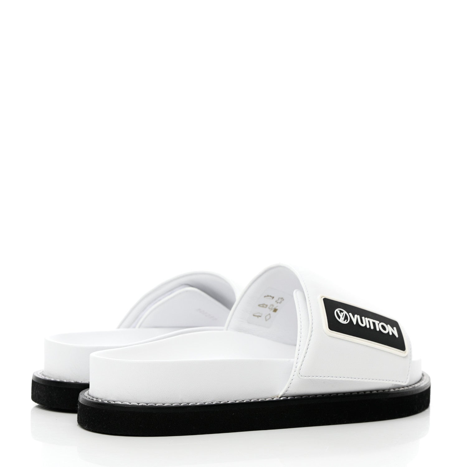 Louis Vuitton Calfskin Sunset Flat Mule Sandals 37 White 7 of 18