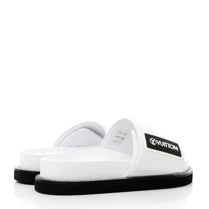 Louis Vuitton Calfskin Sunset Flat Mule Sandals 37 White 7 of 18